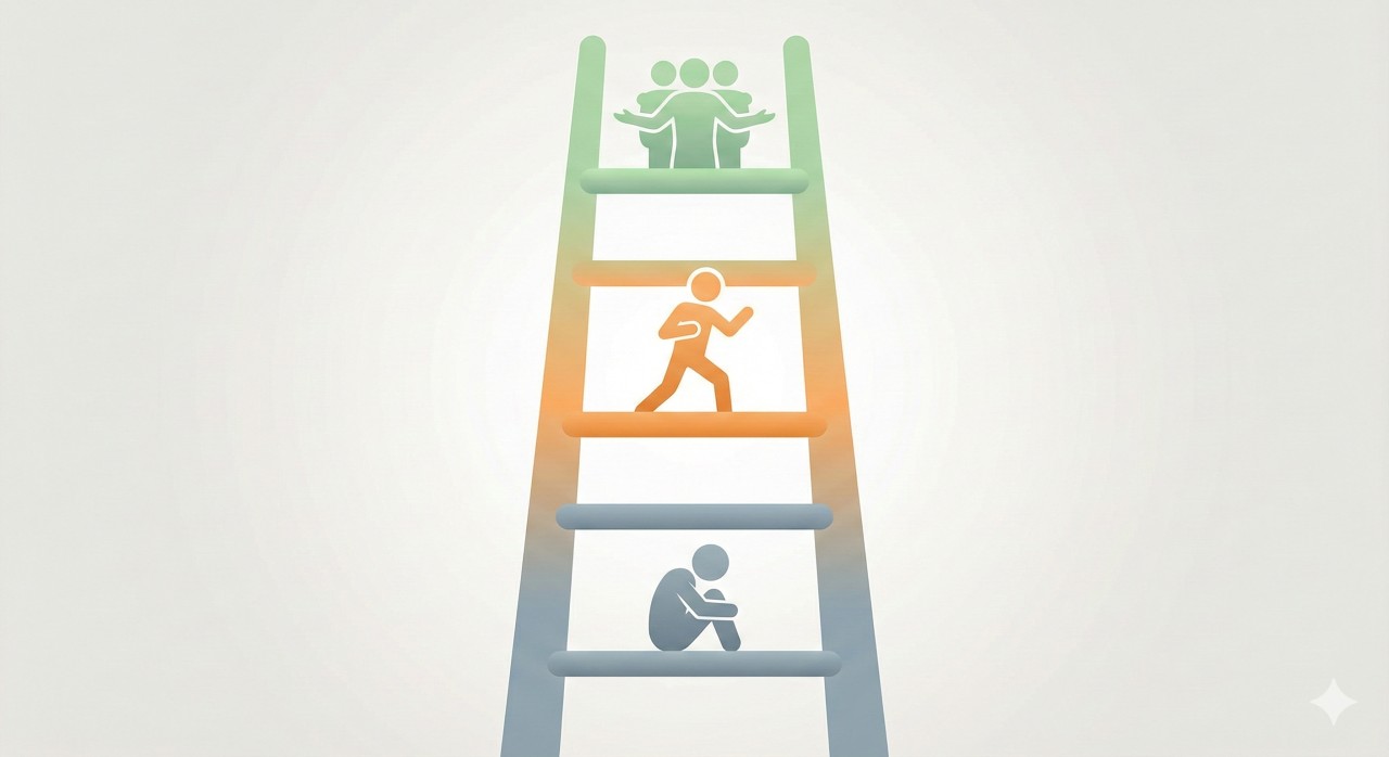 De polyvagaalladder met ventrale, sympathische en dorsale staat