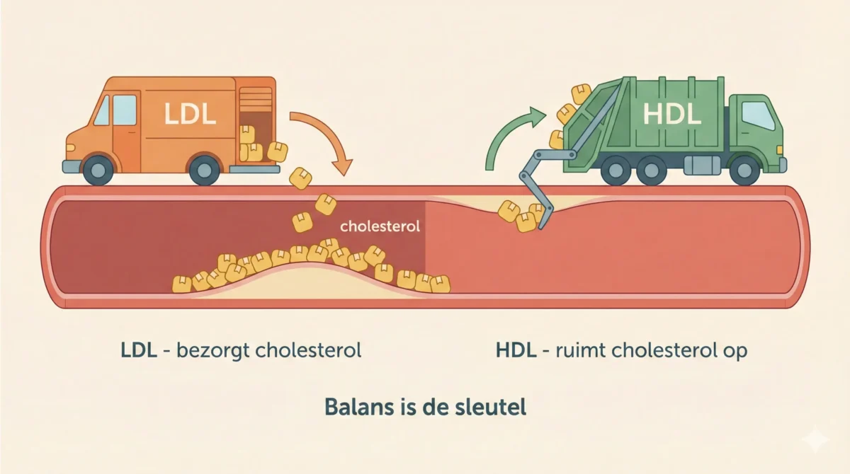 Cholesterol uitleg LDL bezorger HDL opruimer infographic