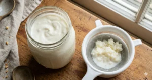 Kefir zelf maken met korrels in glazen weckpot