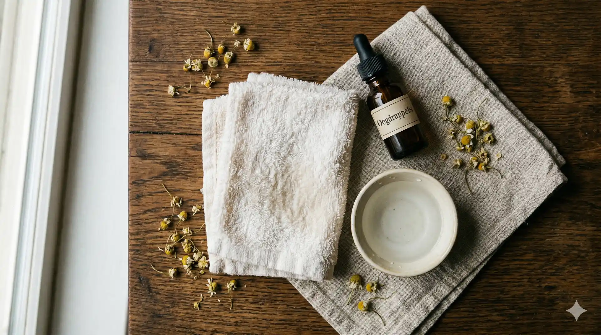 Huismiddeltjes tegen droge ogen: warm kompres, kunsttranen en waterbak op verwarming