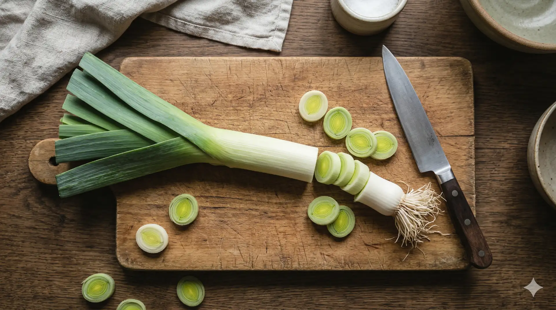 Verse prei op snijplank: is prei gezond