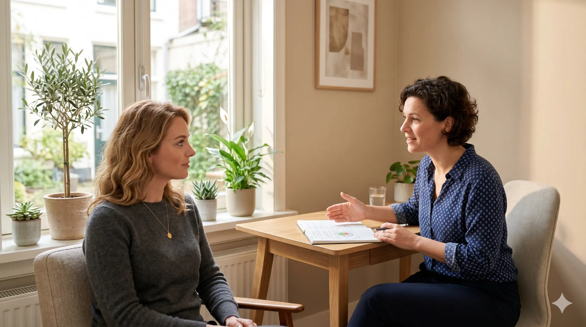 Vrouw in gesprek met diëtist over FODMAP-dieet